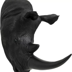 Wandobjekt Rhino Head Antique Schwarz
