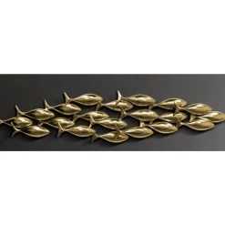 Wandobjekt School Of Tuna Gold 181X41Cm