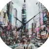 Wanduhr Glas Times Square O80Cm