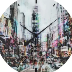 Wanduhr Glas Times Square O80Cm